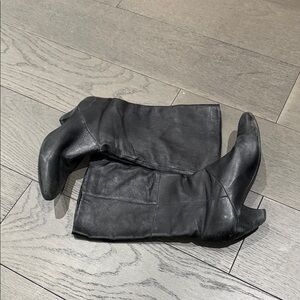 Aldo Black Leather Tall Boots